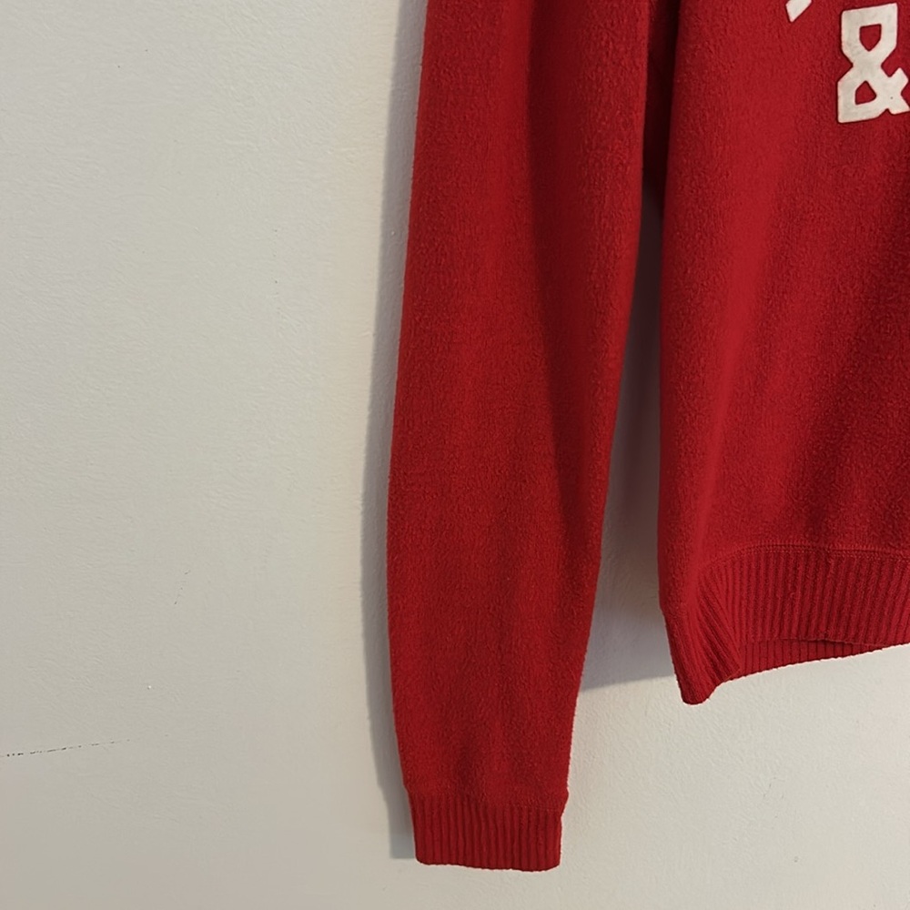 Abercrombie & Fitch Long Sleeve Slightly Cropped Hip Fit Red Top Size XS - Picture 4 of 8